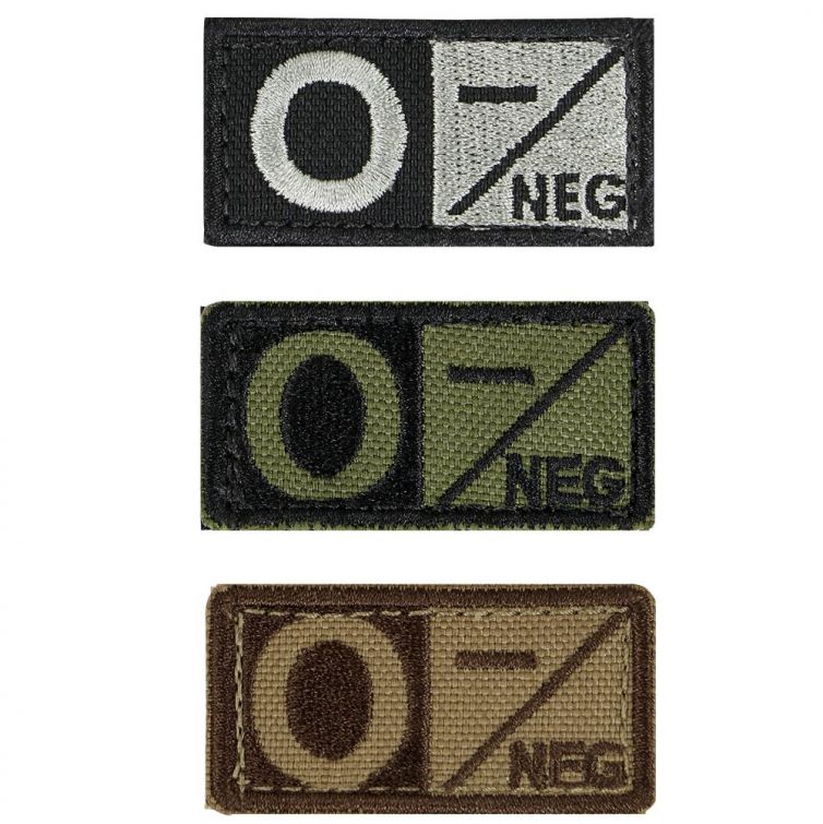 O- BLOOD TYPE PATCH WITH VELCRO.